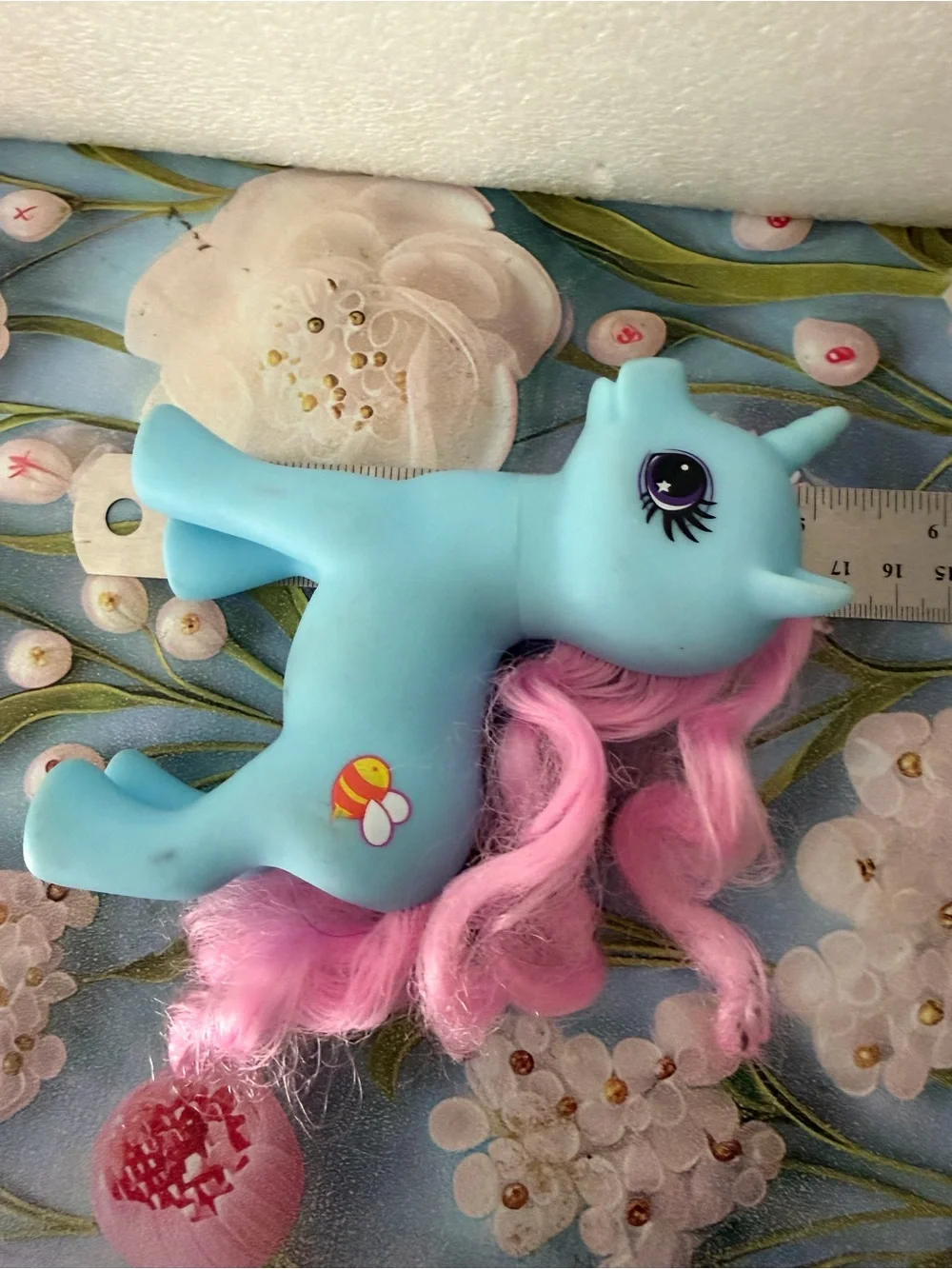 Pony Gi-Go Wonder Blue Unicorn Pink Hair Bumble Bee MLP 1981